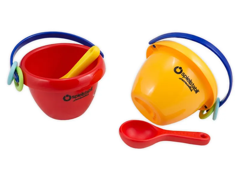 Spielstabil Spielstabil Mini Eimer Baby-Foot mit Sandlöffel, 1 Eimer, 1 Löffel Maße 12,2 x 13,5 x 8,5 cm, Mehrfarbig, – Produktbild 1 von 1