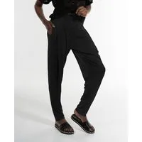 Alma Lovis Alma & Lovis Elegant weite Hose aus fließendem EcoVero | Pique Sarouel Hose, Raven (schwarz), – Produktbild 1 von 1