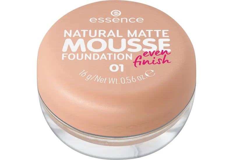 Essence Foundation NATURAL MATTE MOUSSE, 3er Pack, mit Clean-Beauty-Textur, Beige, – Produktbild 2 von 5