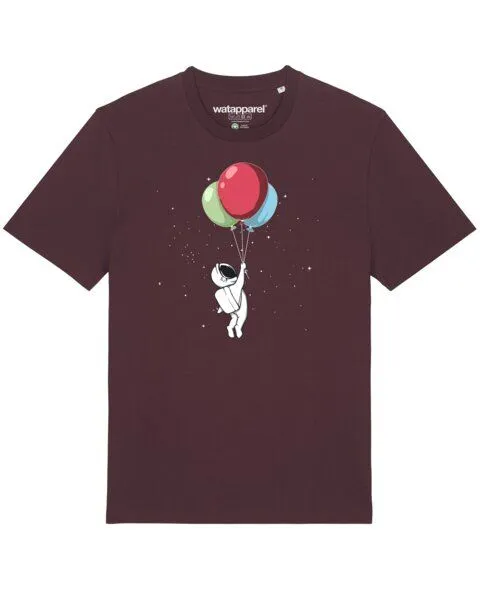 watapparel watapparel T-Shirt Unisex Little Balloon Astronaut, Red brown, – Produktbild 1 von 3
