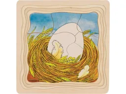 Goki goki Holzpuzzle "Das Huhn", 4 Bilder, 44-teilig 20 x 20 cm – Produktbild 1 von 1