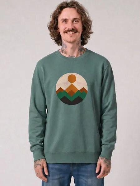 watapparel watapparel Sweatshirt Unisex Geometric Landscape 2, Green bay, – Produktbild 2 von 2