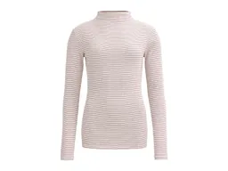 People Wear Organic People Wear Organic Ripp Langarm-Shirt Stehkragen Bio-Baumwolle (kbA) puder geringelt S – Produktbild 1 von 1