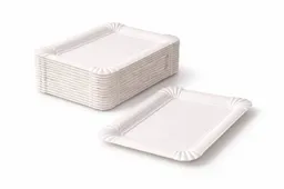 PACKEO Pappteller Einweg-Servierschale aus Pappe, Kuchtenteller, rechteckig 20 × 13 cm, (250 St), - Weiss – Produktbild 1 von 1
