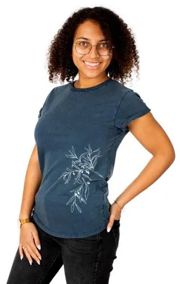 Life-Tree Life-Tree Organic Fairwear Shirt Women Olive Branch | Red – Produktbild 1 von 1