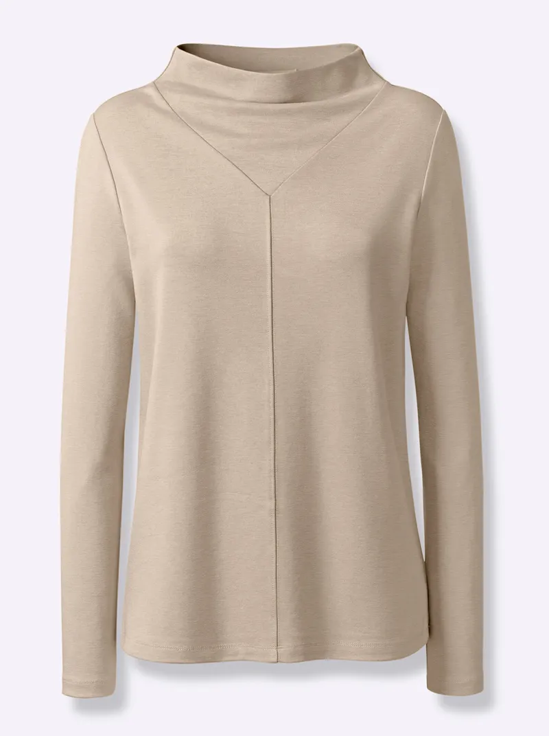heine Stehkragenshirt sand, Sand, – Produktbild 1 von 3