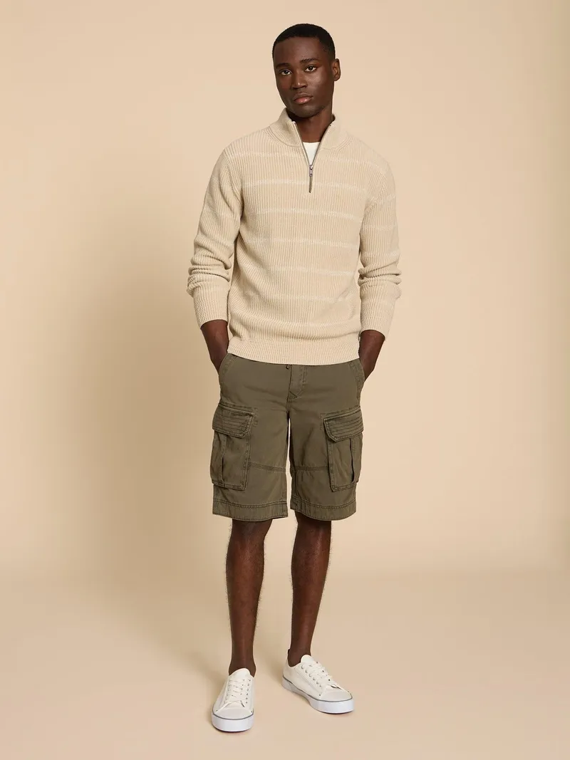 White Stuff Halsall Cargoshorts aus Bio-Baumwolle - 32/R, Khakigrün, – Produktbild 1 von 4