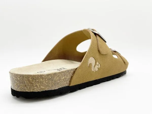 thies Vegane Eco Bio Sandale thies PET aus recycelten Flaschen, Cognac (braun), – Produktbild 3 von 4