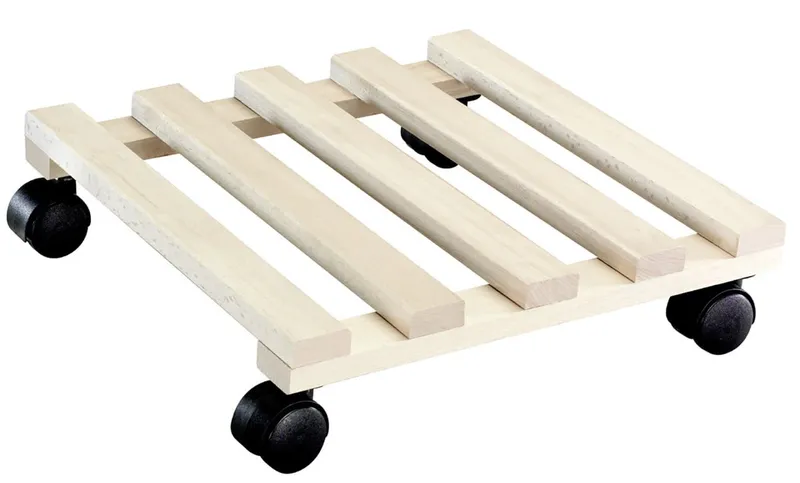 WAGNER SYSTEM WAGNER SYSTEM Pflanzenroller WAGNER Pflanzenroller Buche eckig 34 x 34 cm, Beige, – Produktbild 2 von 3