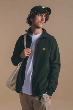 Trendsplant Trendsplant Herren vegan Zip Sweatshirt Essential Skarabäus Grün – Produktbild 1 von 1