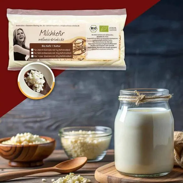 Wellness-Drinks Bio Kefir / Milchkefir mit Kefirknollen (mittel) – Produktbild 2 von 4