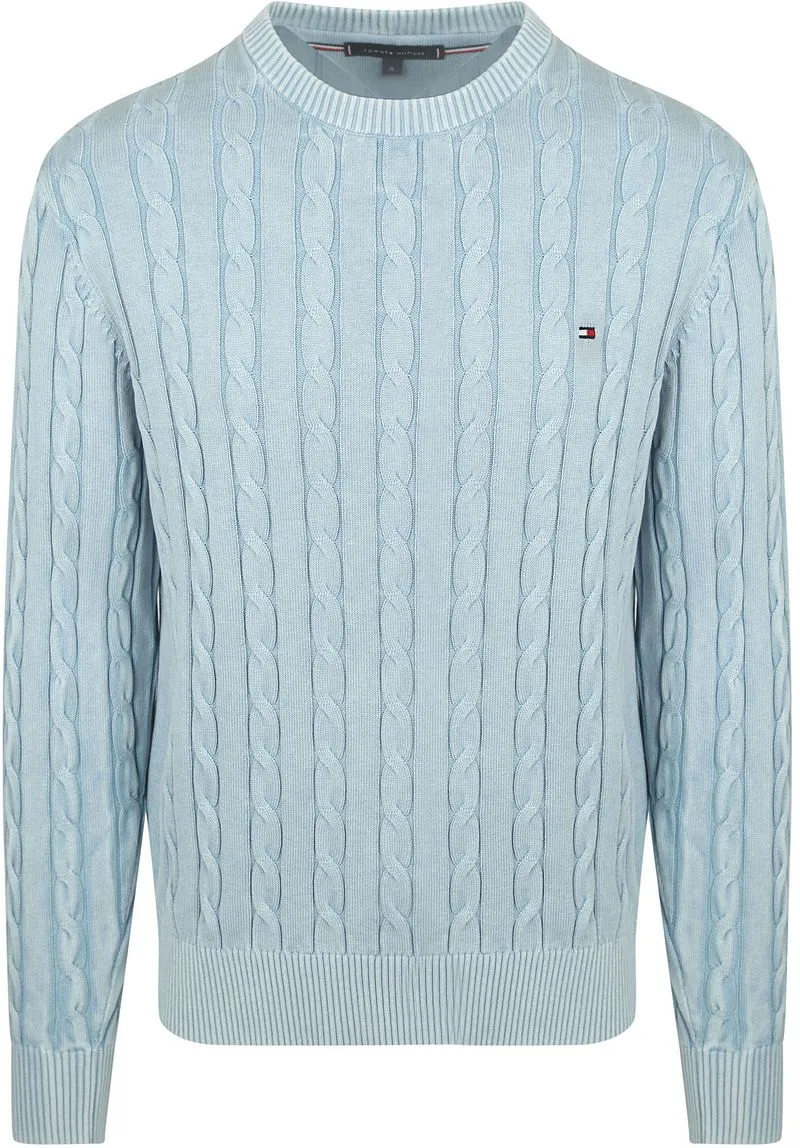 Tommy Hilfiger Tommy Hilfiger Pullover Cable Hellblue - Größe L, Blau, – Produktbild 1 von 5