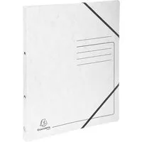 Exacompta 10 Exacompta Ringbücher, Colorspan-Karton, 355 g/m², DIN A4, Gummizug, 2 Ringe, weiß – Produktbild 1 von 1