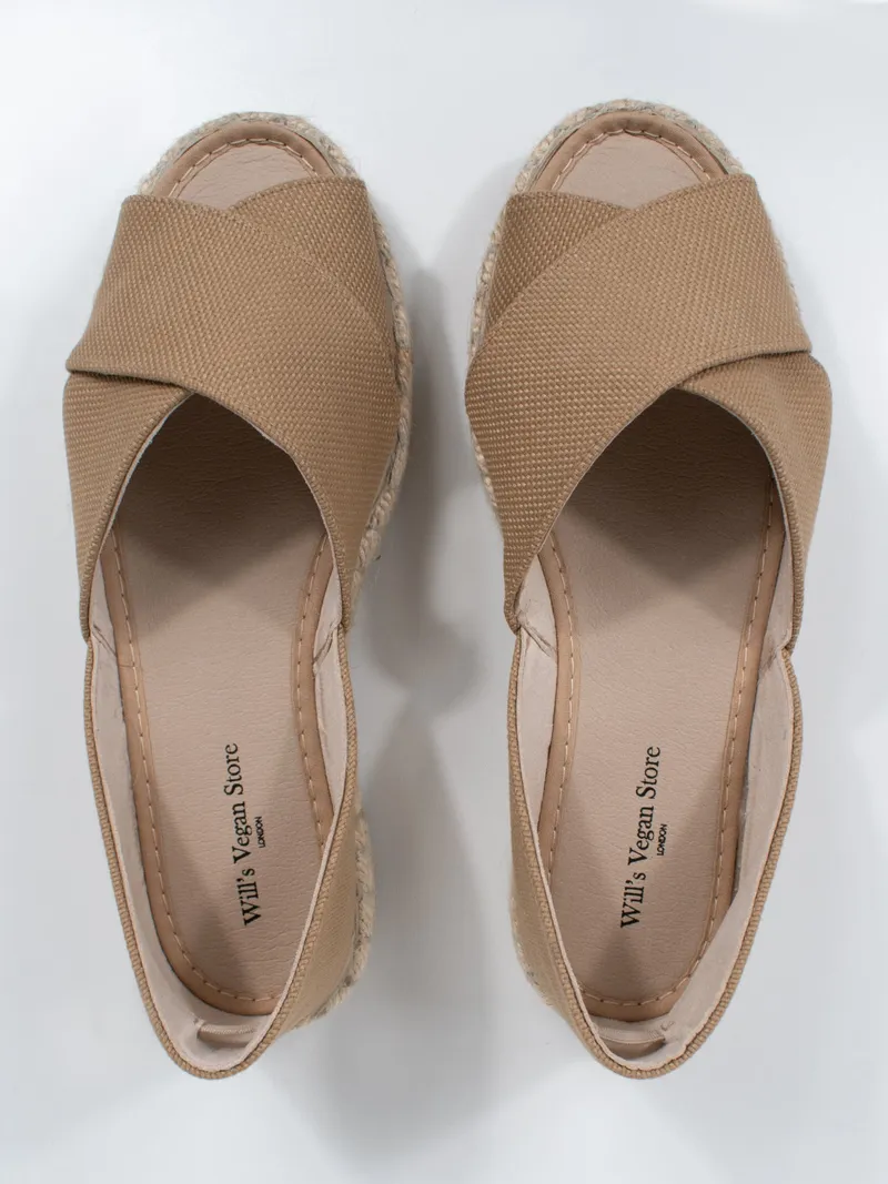 Will's Vegan Store Will's Vegan Store Damen vegan Sandalen Espadrille Tan Canvas, Hellbraun, – Produktbild 2 von 2