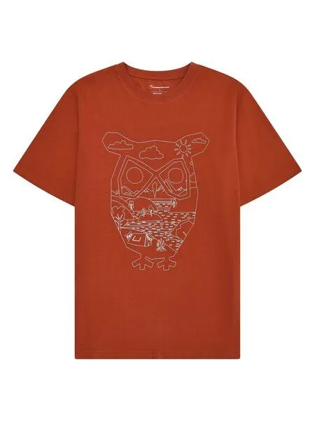 KnowledgeCotton Apparel KnowledgeCotton Apparel T-Shirt mit Front-Print aus Bio-Baumwolle, Weiß-egret, – Produktbild 2 von 2