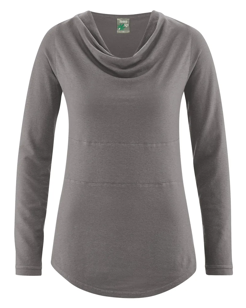 HempAge Hempage Damen vegan Taupefarbenes Langarm Oberteil, Beige, – Produktbild 1 von 2