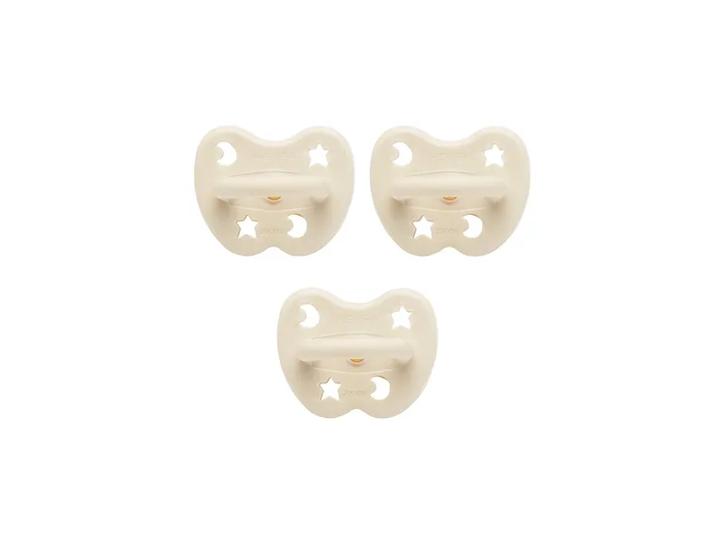 HEVEA HEVEA Probierset 3er-Pack Schnuller, Milky White kiefergerecht, rund, sym., ab 0 M. – Produktbild 1 von 2