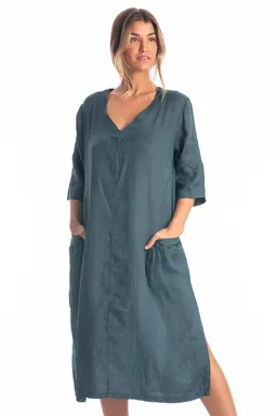 RAVENS VIEW IBIZA RAVENS VIEW IBIZA Damen vegan Kleid Isola Ocean Blue – Produktbild 1 von 1