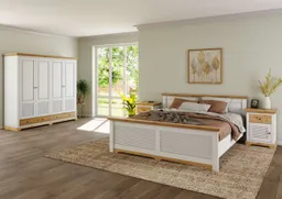 OTTO home Nachtkommode Rauna, Landhausstil, edles Design mit Lamellen und Kassetten, 2 Farben (B/H/T 56/69/39cm), FSC® zertifiziertes Kieferholz, massive Qualität mit viel Stauraum – Produktbild 1 von 1