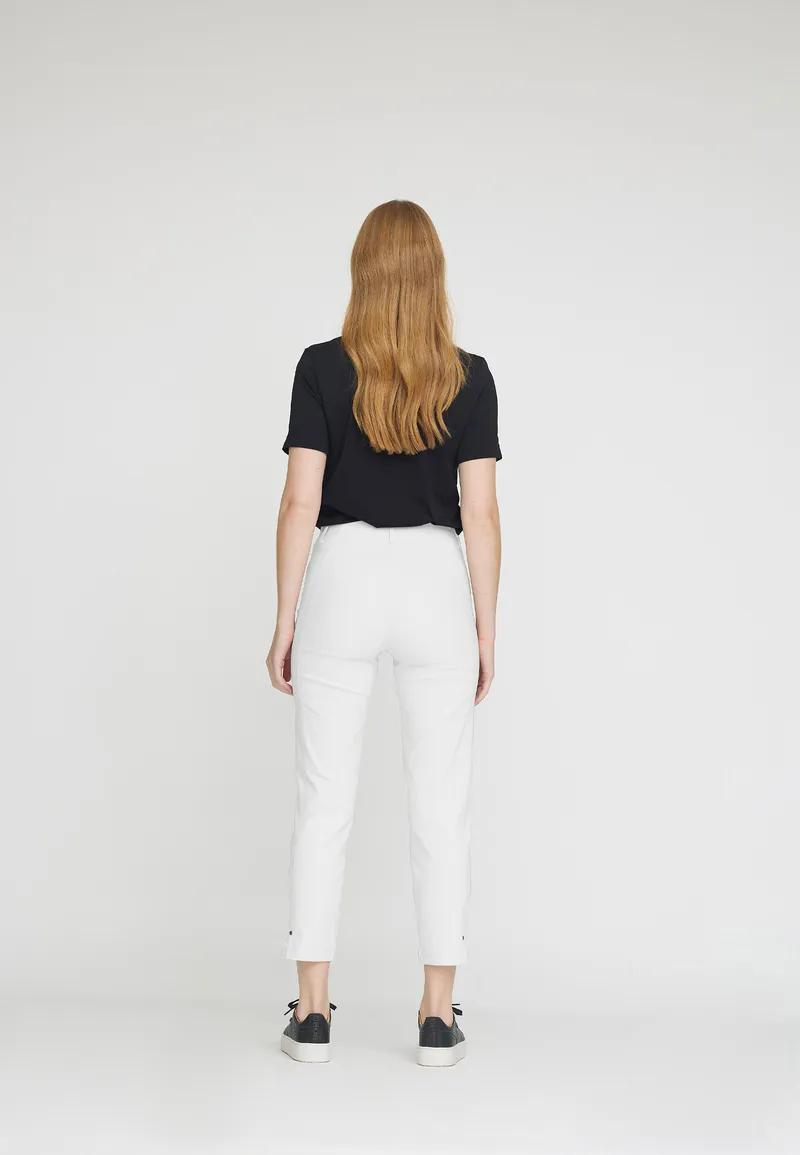 LAURIE LAURIE Damen vegan Hose Rose Regular Crop Weiß, Weiß, – Produktbild 1 von 2