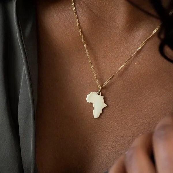 MOANINA MOANINA Anhänger Afrika Kontinent 14k Echtgold, Gold, – Produktbild 1 von 4