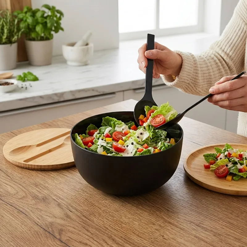 Kesper Salatschale, Schwarz | natur, – Produktbild 3 von 4