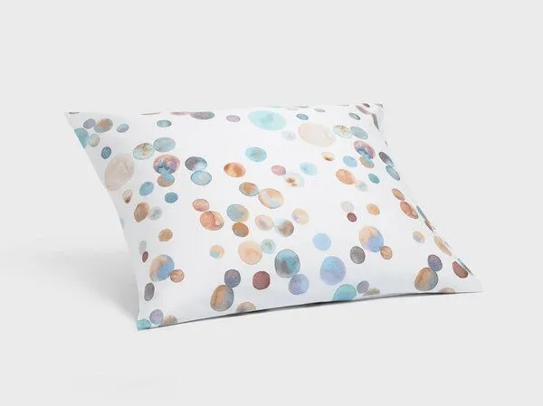 Yumeko Yumeko Kissenbezug aus Baumwollsatin, Watercolor dots multicolor, – Produktbild 2 von 4