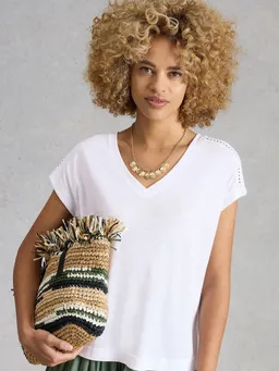 White Stuff T-Shirt Ella mit Lochspitze - 46 – Produktbild 1 von 1