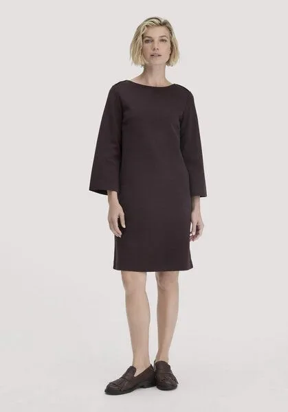 hessnatur hessnatur Jersey Kleid Mini Regular aus Bio-Baumwolle, Schwarzbeere, – Produktbild 1 von 4