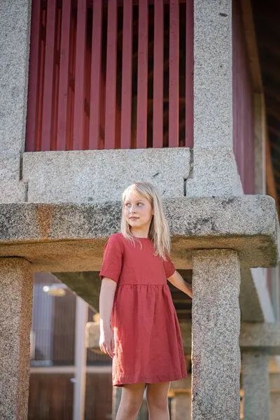 PETER JO PETER JO Kleid Lavanda aus Leinen, Terracotta, – Produktbild 2 von 3