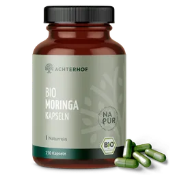 vom Achterhof Moringa Kapseln Bio (150 Kapseln) – Produktbild 1 von 1