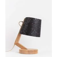 ALMUT von Wildheim ALMUT von Wildheim dimmbare Tischlampe aus Eiche mit Lampenschirm aus Naturmaterialien, Kork (schwarz/silber), – Produktbild 1 von 1