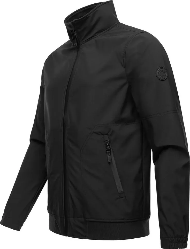 ragwear ragwear Outdoorjacke Collwie wasserdichte Herren Übergangsjacke mit hohem Kragen, Schwarz, – Produktbild 3 von 4