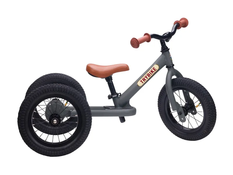 Trybike Trybike 2-in-1 Laufrad mit Stahlrahmen Grey Matt, Grau, – Produktbild 1 von 2