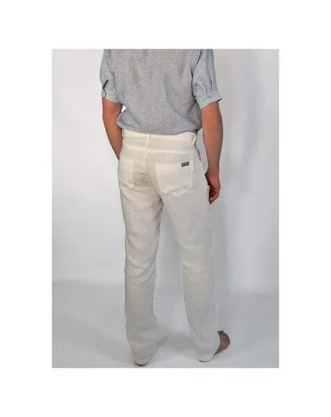 Aatise Aatise Herren Leinenhose aus 100% Leinen offwhite Zanzibar, Weiß, – Produktbild 2 von 4
