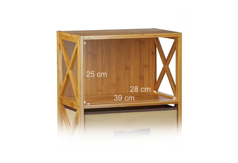 RELAXDAYS RELAXDAYS Standregal Regal Bambus mit Korb, 1-tlg., 4, Braun, – Produktbild 4 von 4