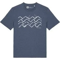 ilovemixtapes ilovemixtapes Unisex T-Shirt mit Waves and Boats Motiv – Nachhaltig, Fair, Vegan, Bio-Baumwolle, Dark heather blue (dunkelblau), – Produktbild 1 von 1