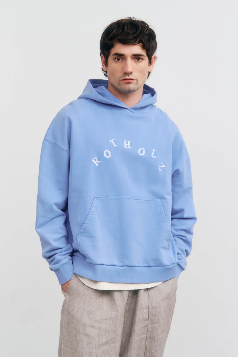 Rotholz Rotholz Herren vegan Hoodie Logo Faded Blau, Hellblau, – Produktbild 2 von 2