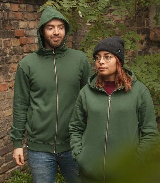 päfjes päfjes Basic Zipper Jacke - Fair gehandelt - Unisex Bio Sweatjacke, Grün, – Produktbild 1 von 4