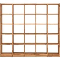 Regal "Grid" 5 x 5 Fächer, B 225 x H 202 x T 34 cm, Wildeiche geölt – Produktbild 1 von 2