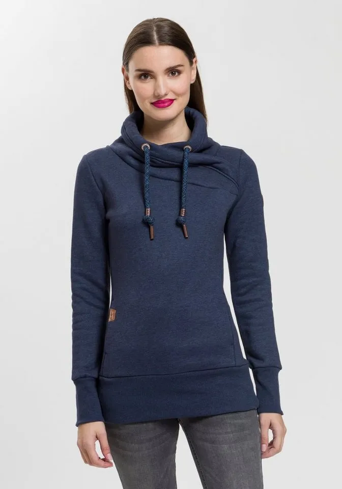 ragwear ragwear Sweater NESKA O mit asymetrischem Schalkragen, Blau, – Produktbild 2 von 4