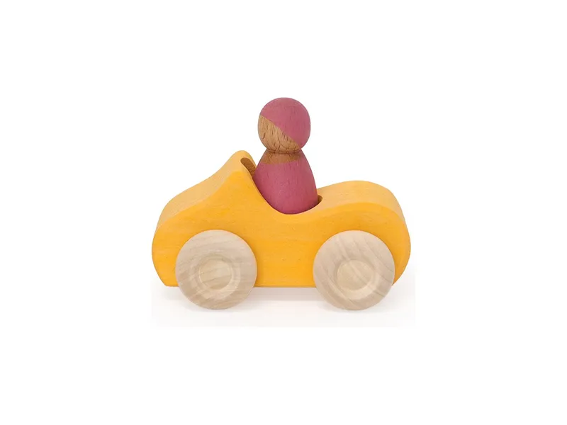 Grimms Grimms Kleines Cabrio Spielzeugauto aus Lindenholz, gelb lasiert Maße 11 x 9 x 7 cm, Mehrfarbig, – Produktbild 1 von 2