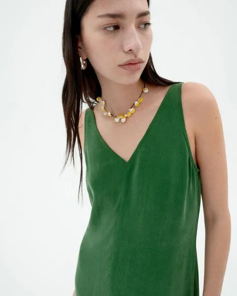 thinking mu thinking mu Sade dress, Grün, – Produktbild 2 von 3