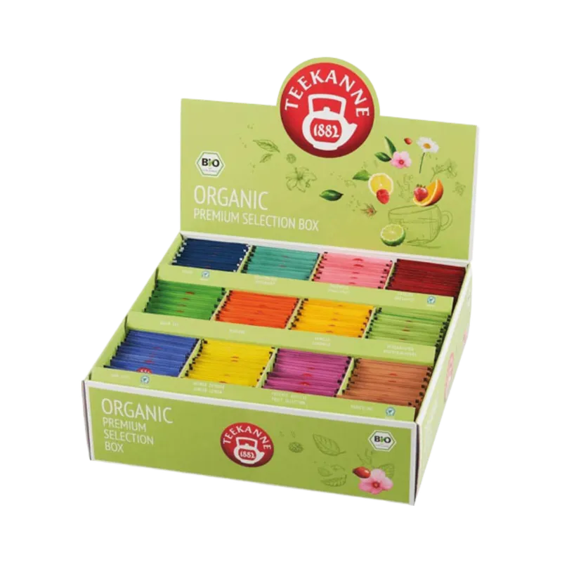 Teekanne Teekanne Premium Selection SORTIMENTSBOX Bio Organic, 12 Sorten à 15 Teebeutel, Teebeutel im Kuvert, 354 Gramm – Produktbild 1 von 1