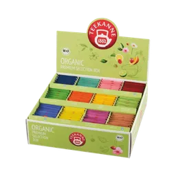 Teekanne Teekanne Premium Selection SORTIMENTSBOX Bio Organic, 12 Sorten à 15 Teebeutel, Teebeutel im Kuvert, 354 Gramm – Produktbild 1 von 1