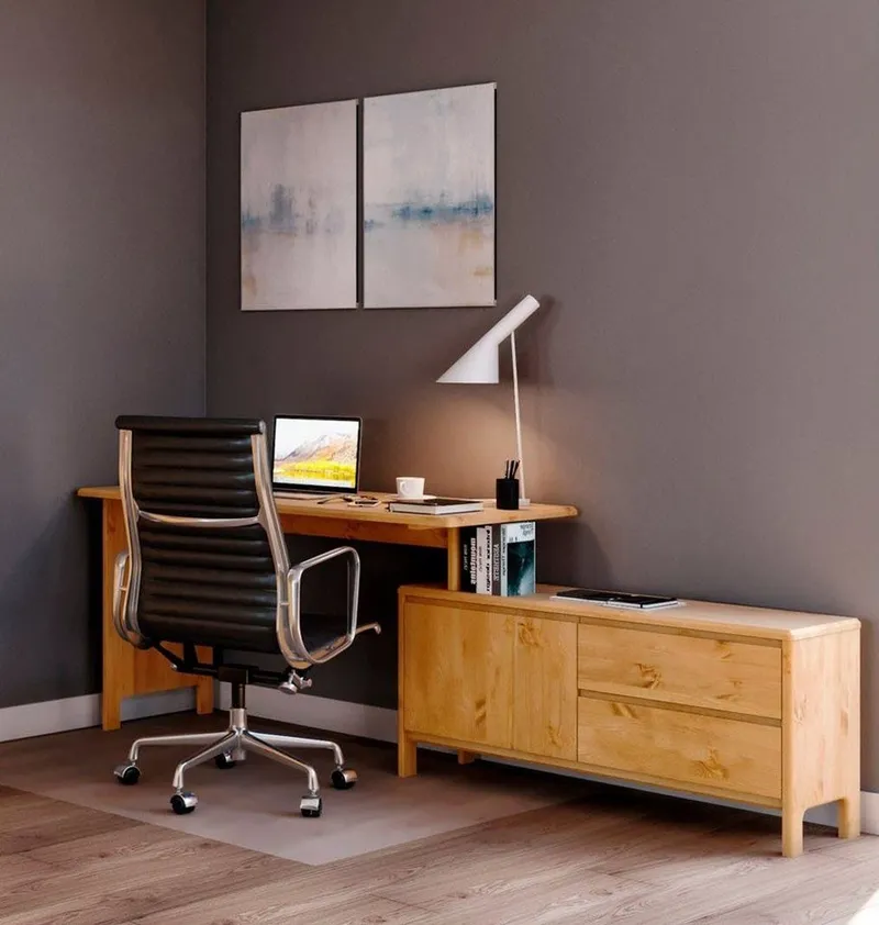 OTTO home Schreibtisch Luven, aus Massivholz, in 2 Breiten, variable Nutzung als Schreibtisch oder Eckschreibtisch, Beige, – Produktbild 3 von 8