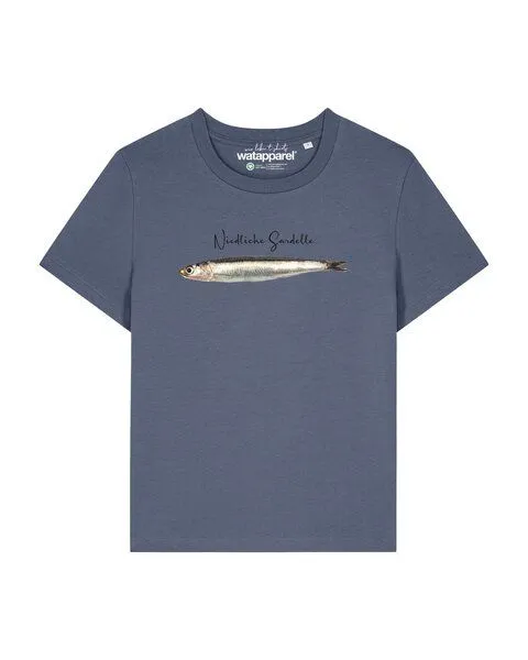 watapparel watapparel T-Shirt Frauen Niedliche Sardelle, Blue grey, – Produktbild 1 von 2