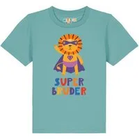 watabout kids watabout.kids T-Shirt Kinder Löwe Superbruder, Teal monstera, – Produktbild 1 von 1