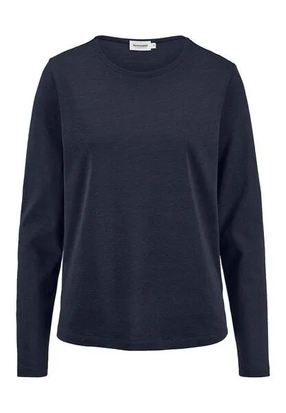 hessnatur hessnatur Langarmshirt aus reiner Bio-Baumwolle, Marine, – Produktbild 3 von 4