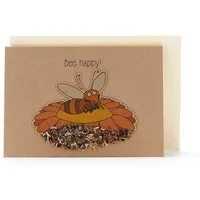 Die Stadtgärtner Die Stadtgärtner Grußkarte "Bee Happy" I Klappkarte enthält hochwertige Wildblumensamen – Produktbild 1 von 1